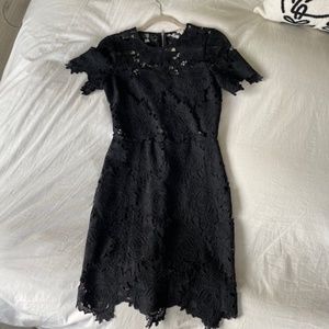 Black Lace Tea Length Dress
